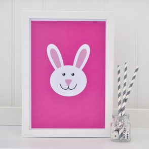A4 pink bunny print