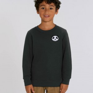 tommy & lottie childrens organic panda sweatshirt - black