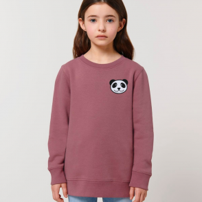 tommy & lottie kids organic cotton panda sweatshirt - hibiscus rose