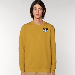 tommy and lottie adults organic panda sweatshirt - ochre