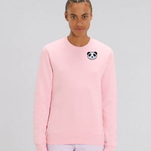 tommy and lottie adults organic panda sweatshirt - pale pink