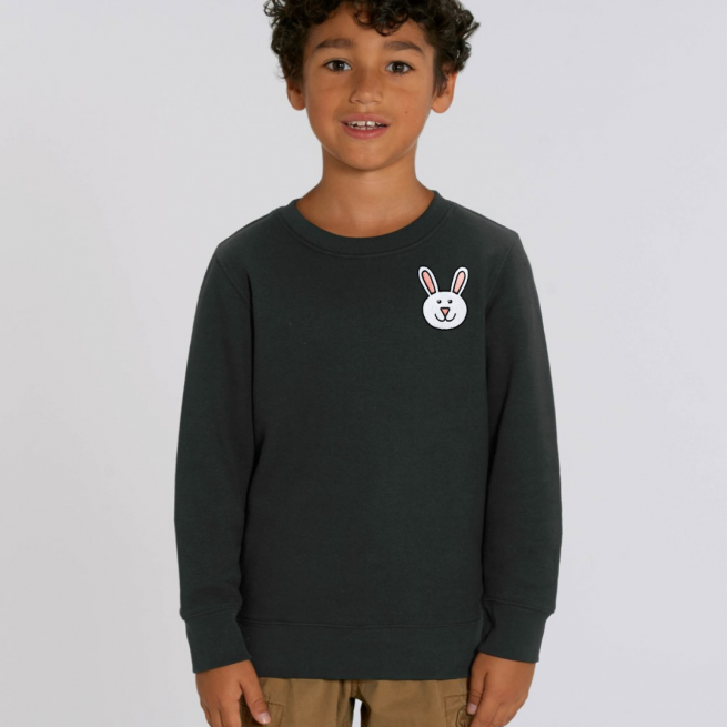 tommy and lottie childrens organic bunny sweatshirt - black