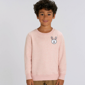 tommy & lottie childrens organic bunny sweatshirt - pink cream marl