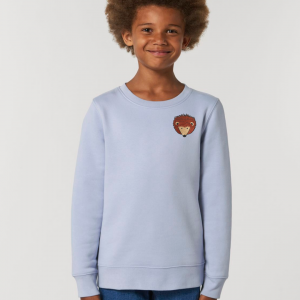 tommy & lottie childrens organic cotton hedgehog sweatshirt - serene blue