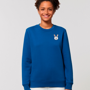 tommy and lottie adults organic bunny sweatshirt - blue