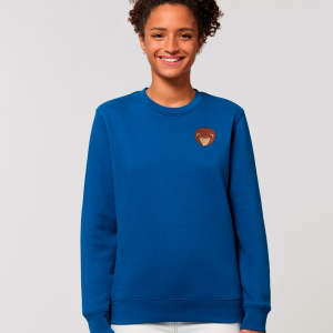 tommy and lottie adults organic cotton hedgehog sweatshirt - blue