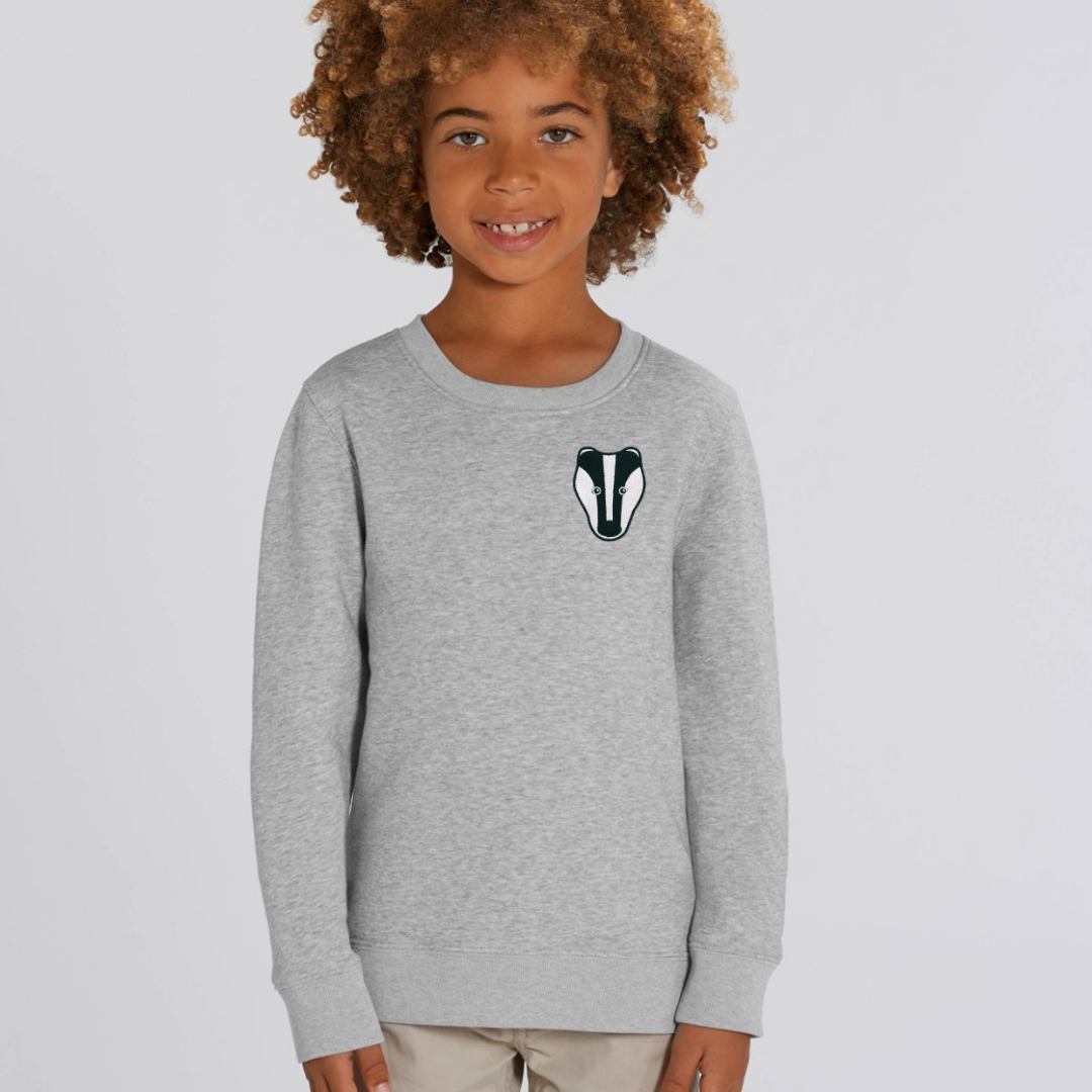 childrens organic cotton badger sweatshirt - tommy and lottie