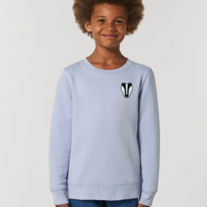 tommy & lottie childrens organic cotton badger sweatshirt - serene blue