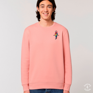 tommy and lottie adults organic cotton parrot sweatshirt - canyon pink