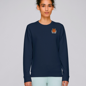 tommy and lottie adults organic cotton tiger sweatshirt - navy