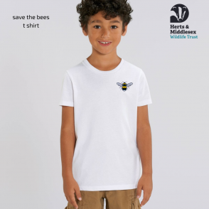 tommy & lottie organic cotton save the bees t shirt - childs - white