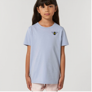 Tommy & Lottie Organic Cotton Kids Serene Blue Bee T Shirt