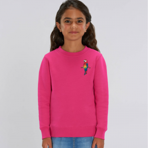 tommy & lottie childrens organic parrot sweatshirt - pink