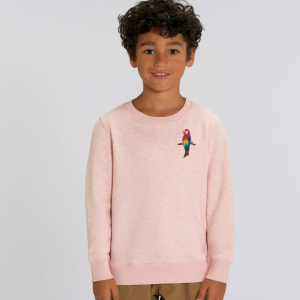 tommy & lottie childrens organic parrot sweatshirt - pink cream marl