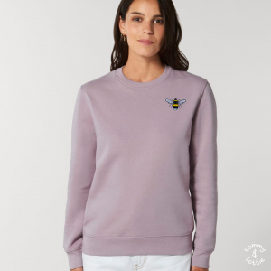 tommy & lottie organic cotton save the bees sweatshirt - adults - lilac petal