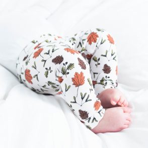 Tommy & Lottie Scandi design Organic Cotton Baby Leggings - Autumn Leaf