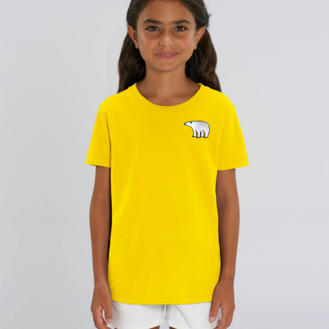 Tommy & Lottie Organic Cotton Kids Golden Yellow Polar Bear T Shirt
