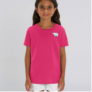 Tommy & Lottie Organic Cotton Kids Raspberry Pink Polar Bear T Shirt