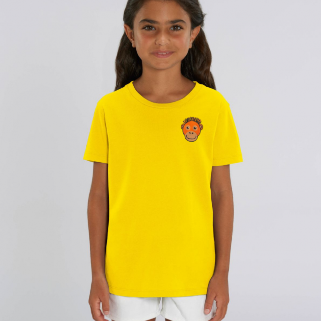 Tommy & Lottie Organic Cotton Kids Golden Yellow Orangutan T Shirt