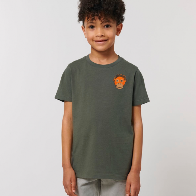 Tommy & Lottie Organic Cotton Kids Khaki Orangutan T Shirt