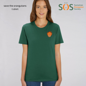 save the orangutans organic cotton adults t shirt - bottle green