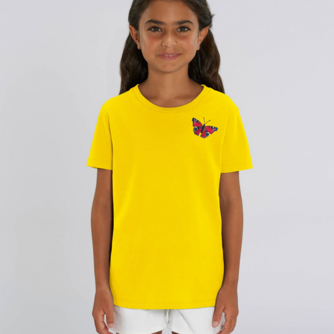 Tommy & Lottie Organic Cotton Kids Golden Yellow Butterfly T Shirt