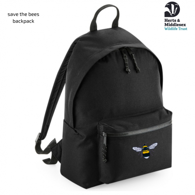 save the bees black back pack - tommy & lottie