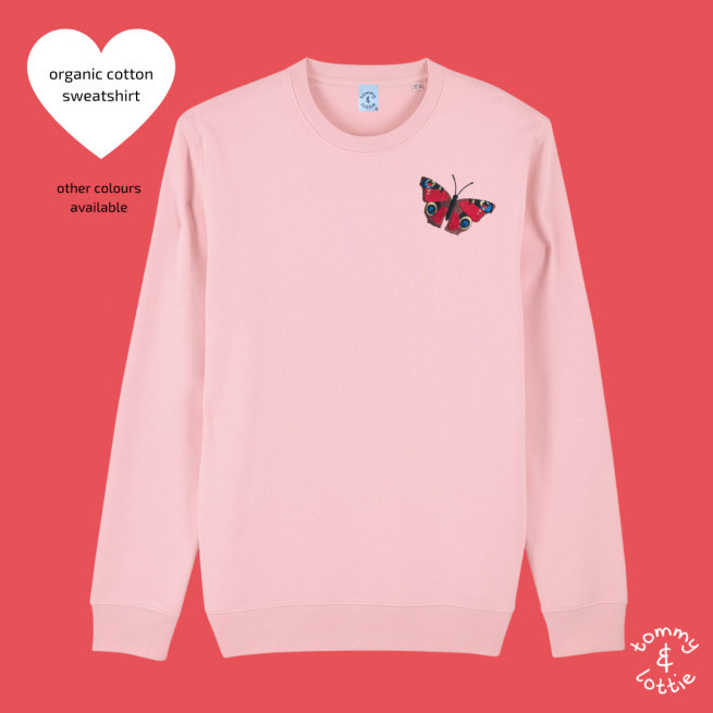 tommy & lottie butterfly embroidered organic cotton sweatshirt