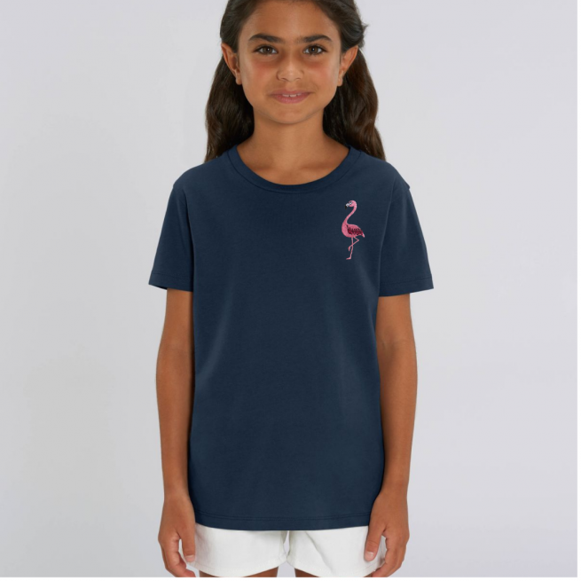 Tommy & Lottie Organic Cotton Kids Flamingo Navy T Shirt