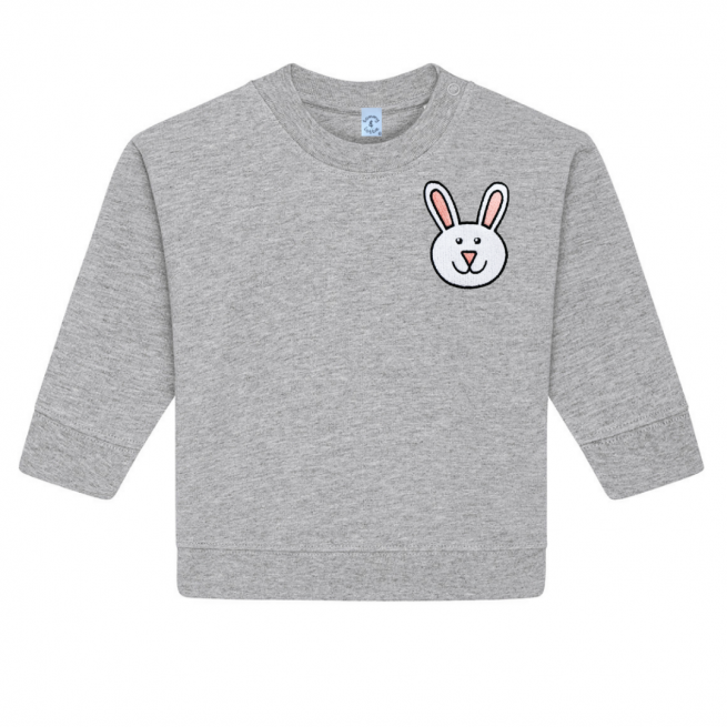 Organic Cotton Babies Grey Marl Bunny Sweatshirt
