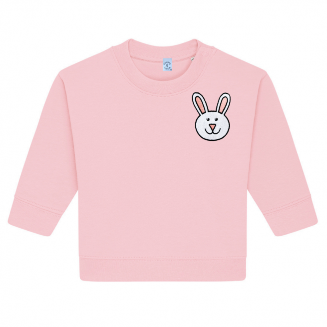 Organic Cotton Babies Pale Pink Bunny Sweatshirt