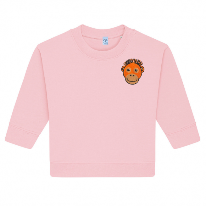 Organic Cotton Babies Pale Pink Orangutan Sweatshirt