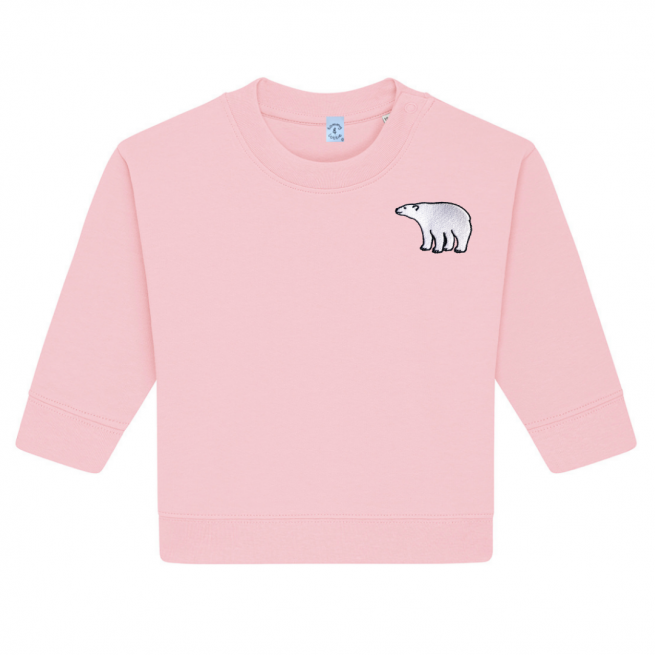 Organic Cotton Babies Pale Pink Polar Bear Sweatshirt
