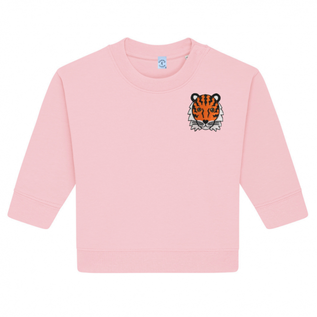 Organic Cotton Babies Pale Pink Tiger Sweatshirt