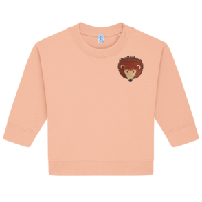 Organic Cotton Babies Peach Embroidered Hedgehog Sweatshirt