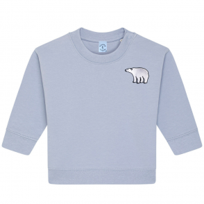 Organic Cotton Babies Serene Blue Polar Bear Sweatshirt