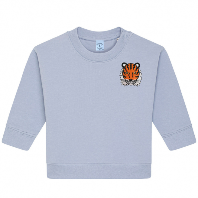 Organic Cotton Babies Serene Blue Tiger Sweatshirt