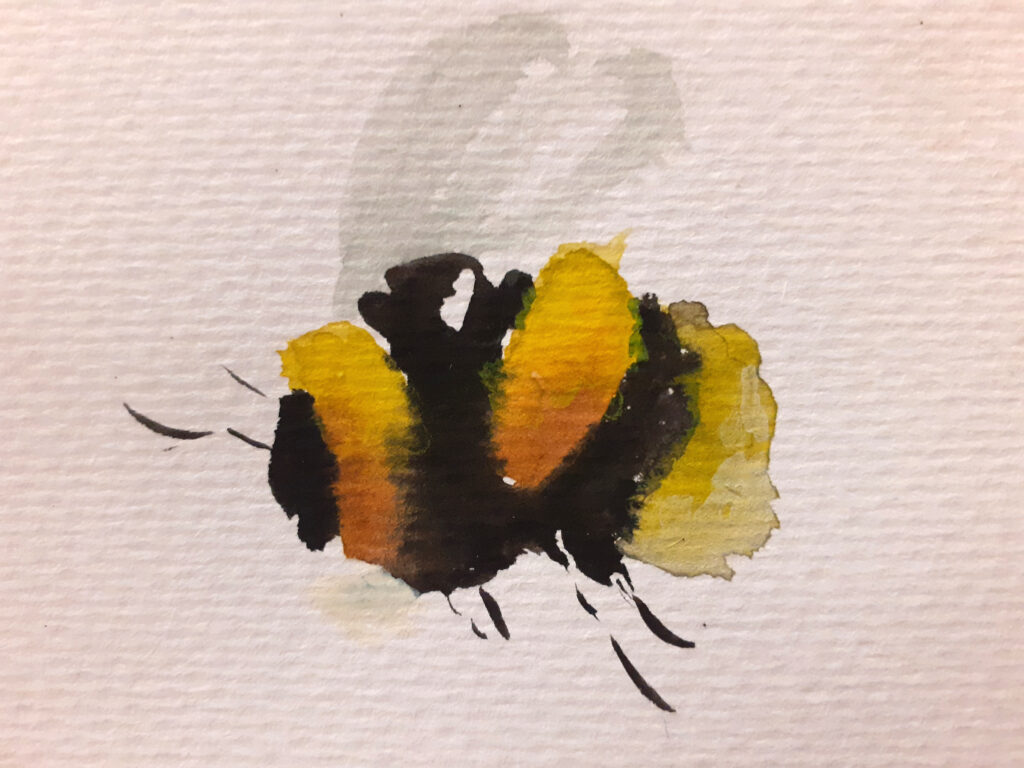 Paint a bumblebee watercolour workshop - nude tin can