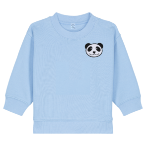 babies organic cotton embroidered panda blue soul sweatshirt